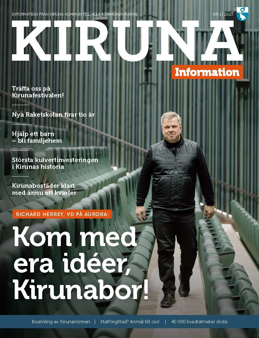 Första sidan på Kiruna Information nummer ett 2023.