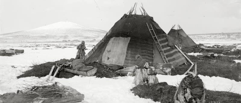 Same-dvelling at Luossavuoma, year 1906. Photo: Borg Mesch