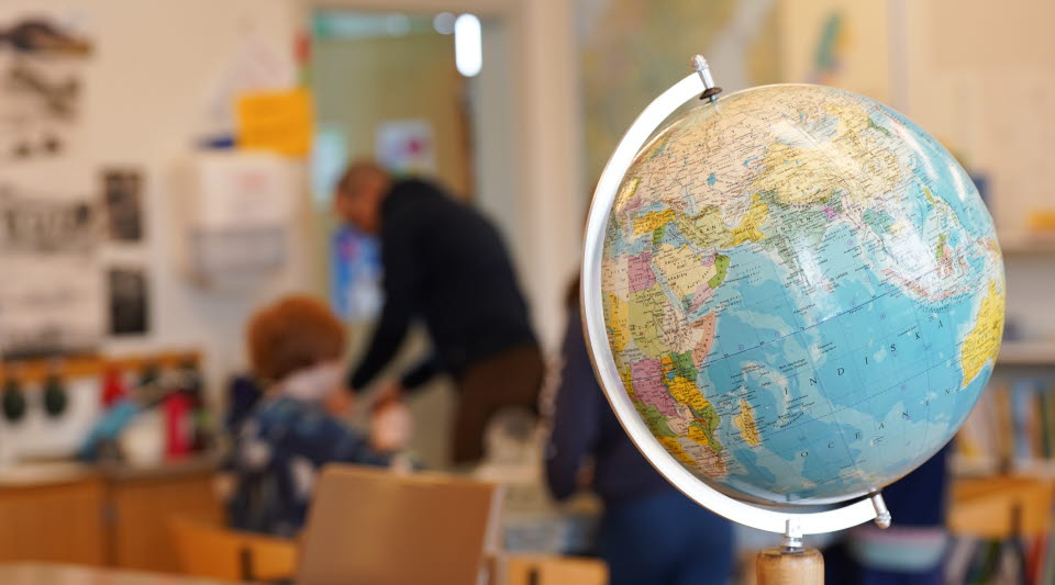 Pågående lektion i klassrum. 