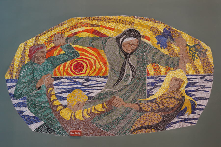 Bruce Carter’s mosaic ”Fire dansende i sol" (four dancing in sun). Photo: Ulrika Isaksson