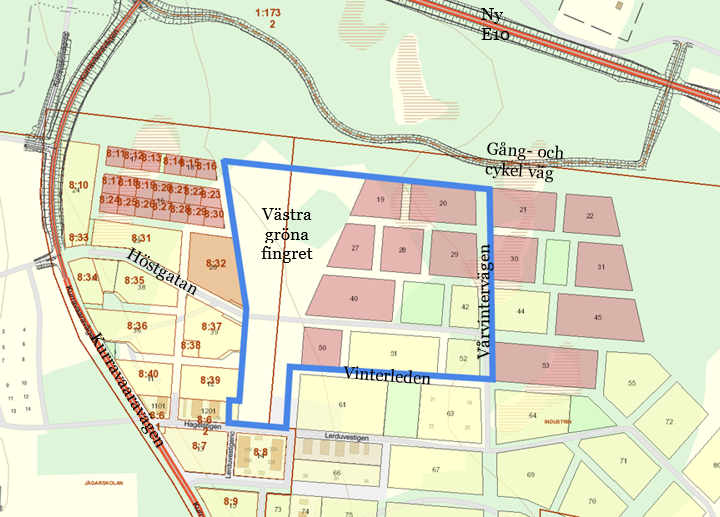Kartbild som visar planområdet