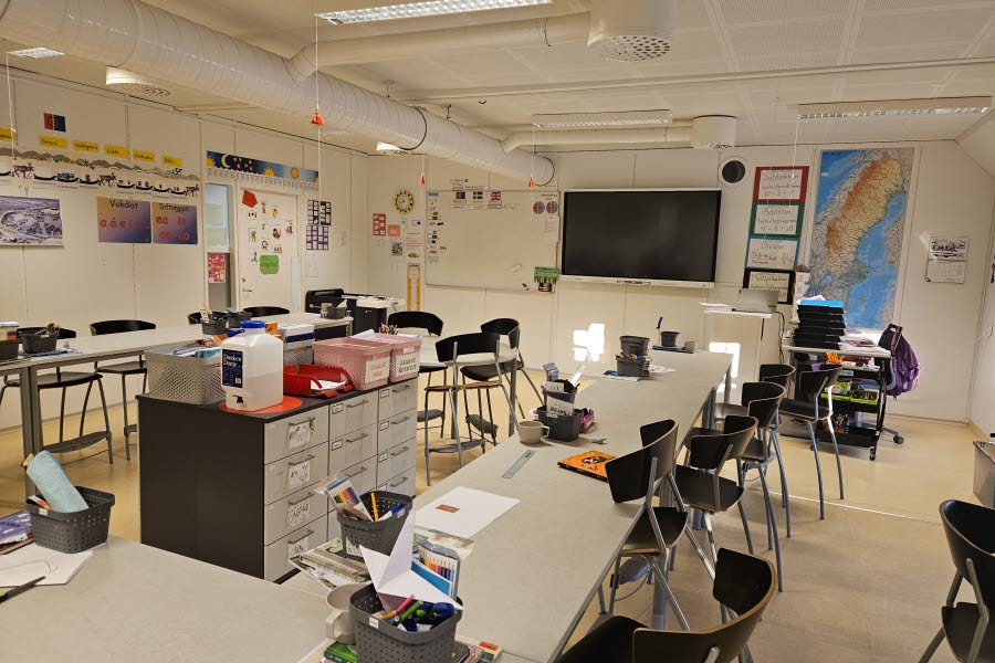 Klassrum på Sameskolan i Giron (Kiruna) 2025. Foto: Julie Anhøj Louw